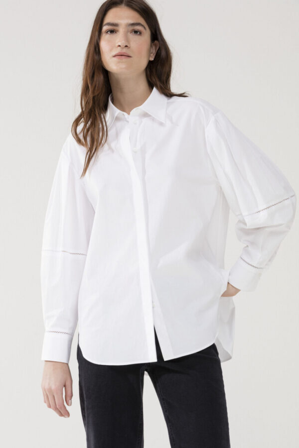 bluzka damska luisa cerano rozkloszowana biała zdobiona elegancka butik luisa bydgoszcz