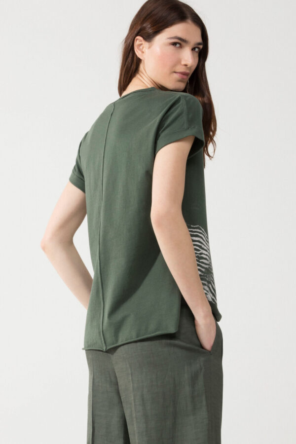 t-shirt-luisa-cerano-damski bawełna zielony z nadrukiem animals butik luisa bydgoszcz
