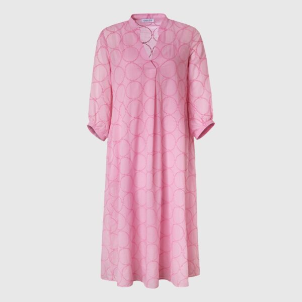 suknia-louis-and-mia-sukienka do łydki z rękawami 3/4 i dekoltem w serek z wysokiej jakości bawełny butik luisa bydgoszcz