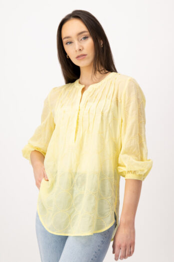 blouse-louis-and-mia-tunic women's summer yellow boutique luisa bydogoszcz with embroidery