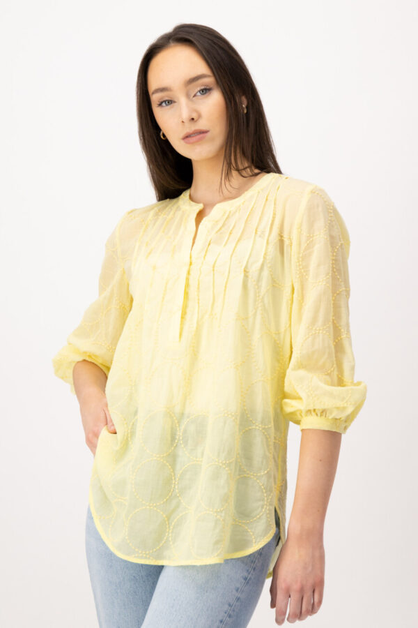 bluzka-louis-and-mia-tunika damska letnia żółta butik luisa bydgoszcz z haftem