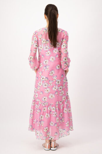 suknia-louis-and-mia-wiosenna różowa w kwiaty lekka butik luisa bydgoszcz
