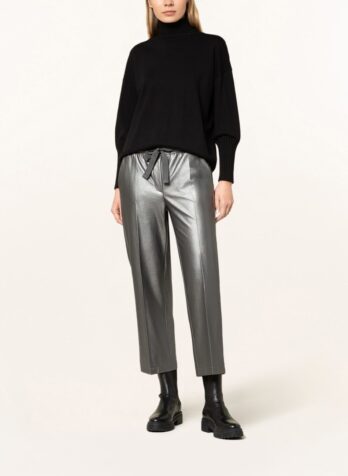 trousers-cambio-silver eco leather elegant fashion boutique luisa bydgoszcz