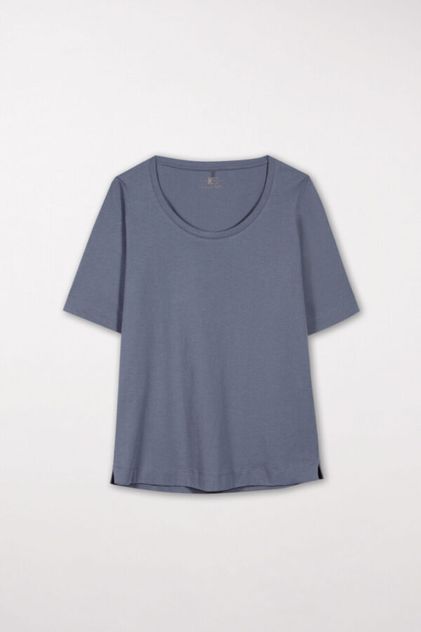 t-shirt-luisa-cerano-bawełan organiczna lekki miły butik luisa denim blue