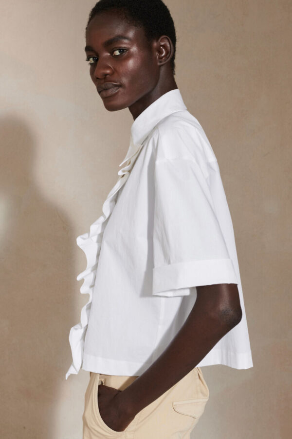 bluzka-luisa-cerano-króetki rekaw biała elegancka modowa butik luisa