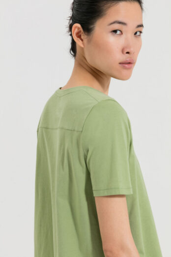 t-shirt-luisa-cerano-cotton soft white green print luisa boutique bydogoszcz