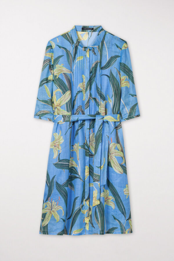 suknia-luisa-cerano niebieska lekka letnia z podszewką butik luisa bydgoszcz kwiaty