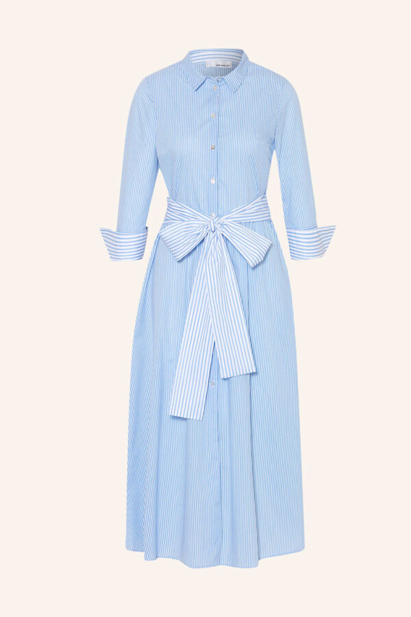 sukienka-sem-per-lei-elastyczna błękitna a w paski kształt A butik luisa