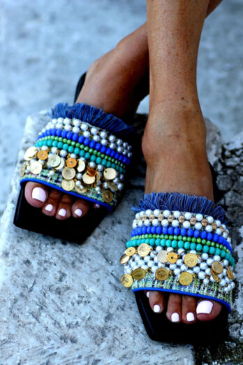 sandals-elina-linardaki-mykonos colorful crystals chains luisa boutique bydgoszcz