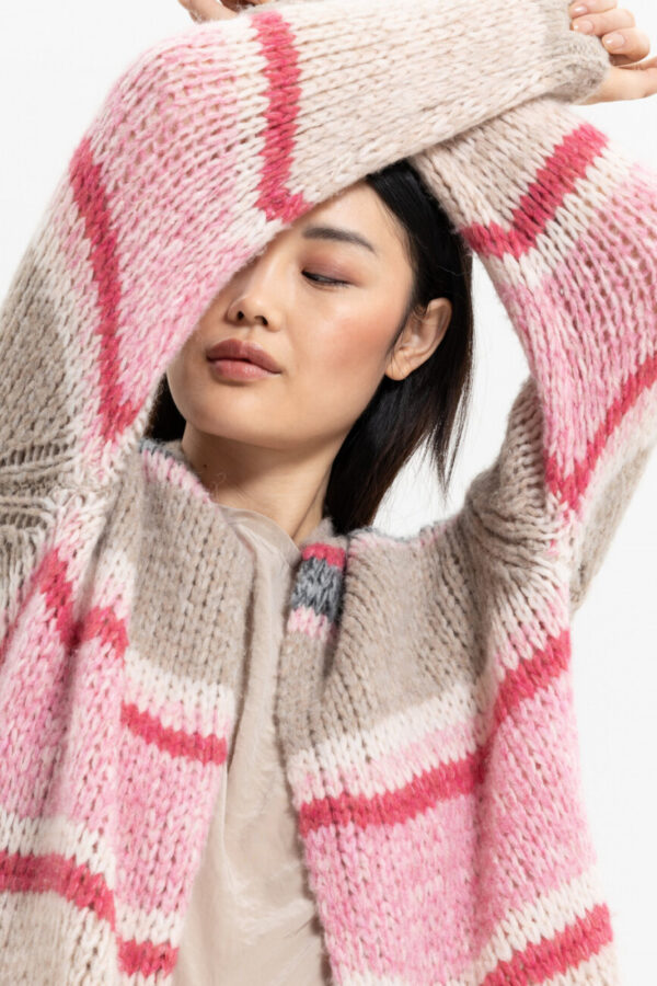 sweter-luisa-cerano długi kardigan multikolor modowy otwarty butik luisa bydgoszcz