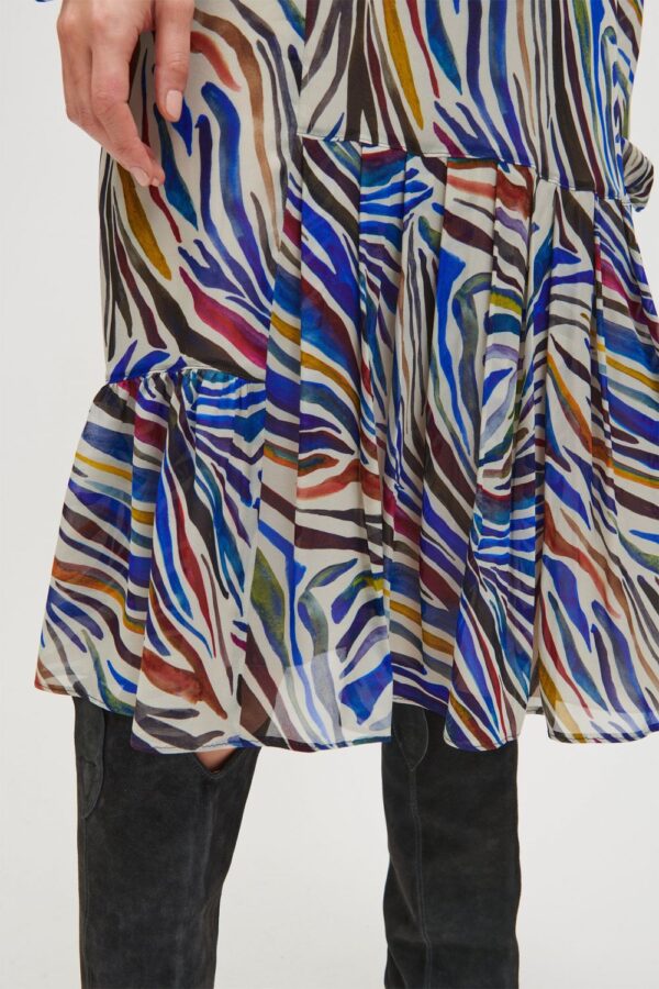 suknia-luisa-cerano-rozkloszowana wzór lamparta kolorowa butik luisa