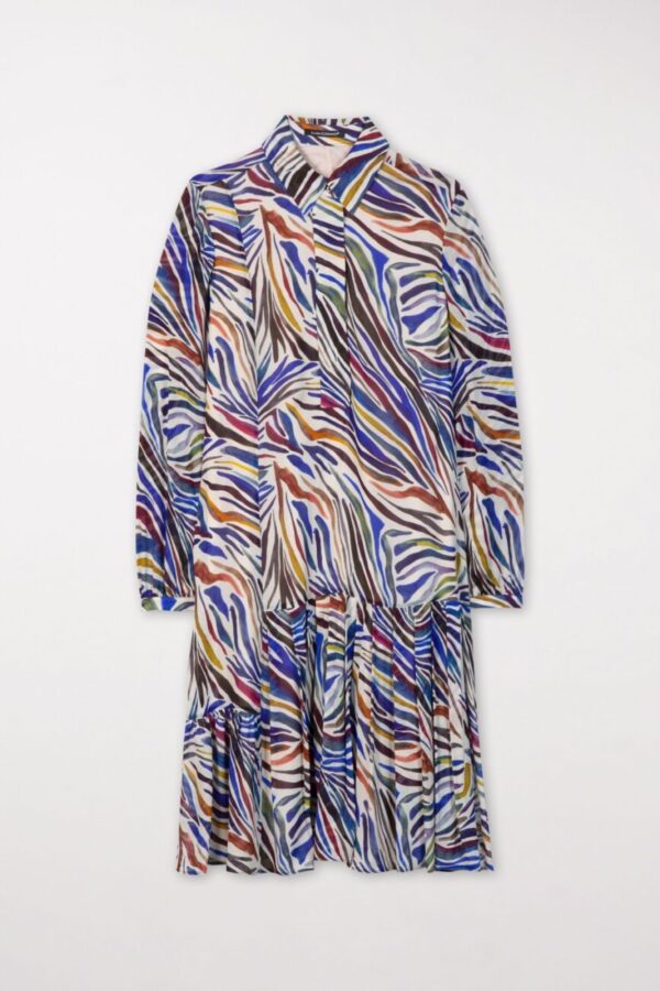 suknia-luisa-cerano-rozkloszowana wzór lamparta kolorowa butik luisa