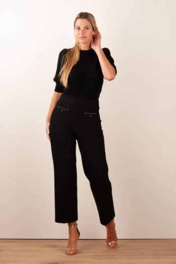 trousers-cambio-cameron black boucle wedge waist sport casual boutique luisa bydgoszcz