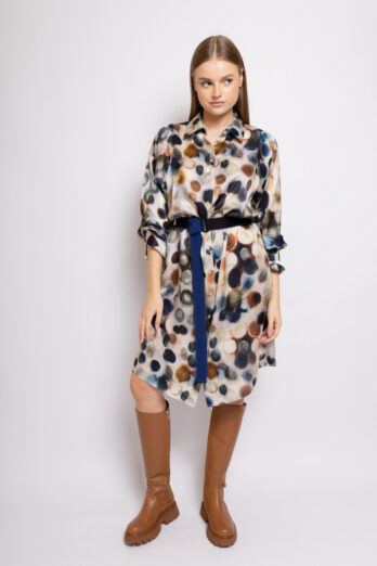 dress-luisa-cerano-multicolor long crinkle sleeve silk boutique luisa expandable