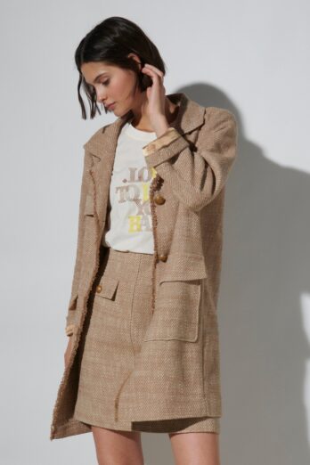 classic long jacket gold buttons