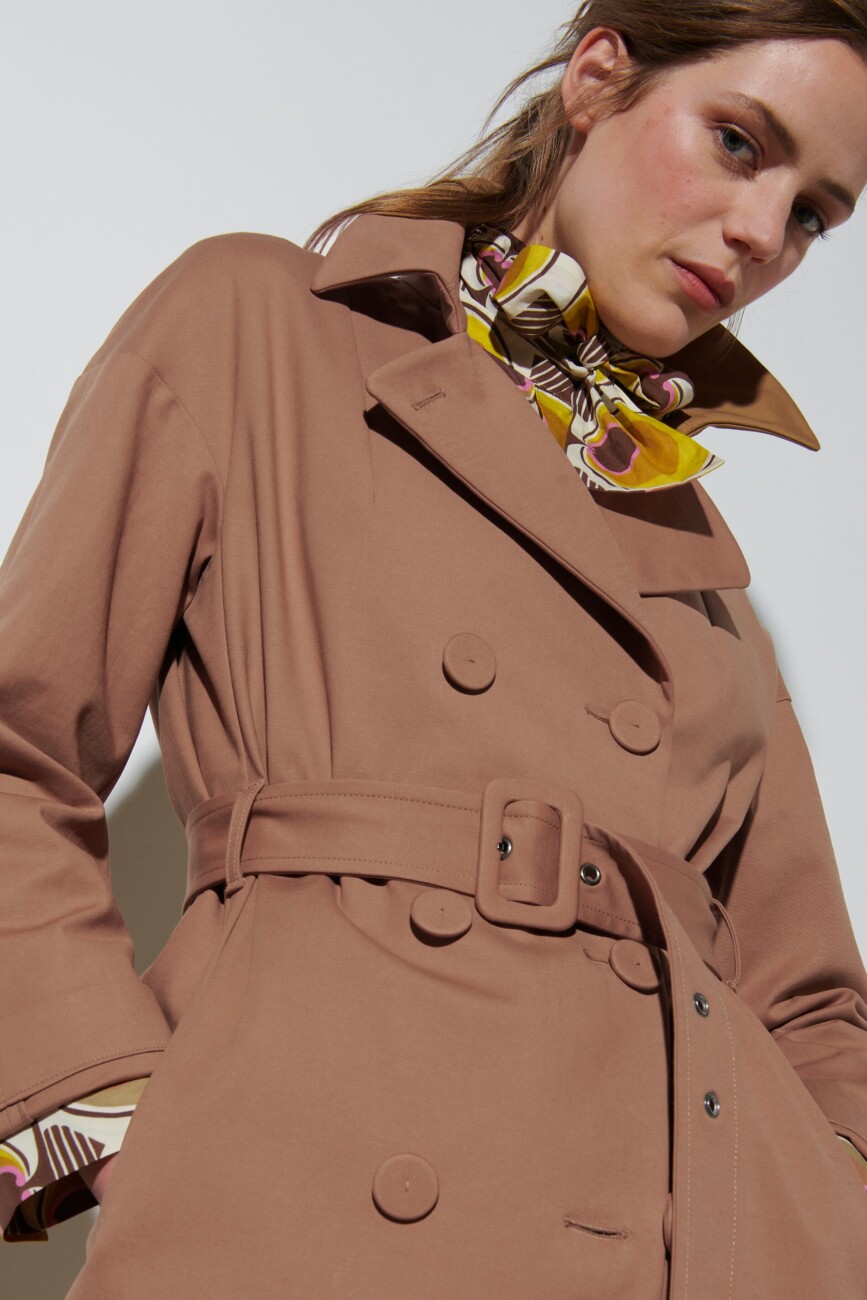 coat-luisa-cerano-trench-spring brown tied cotton exclusive luisa boutique bydgoszcz