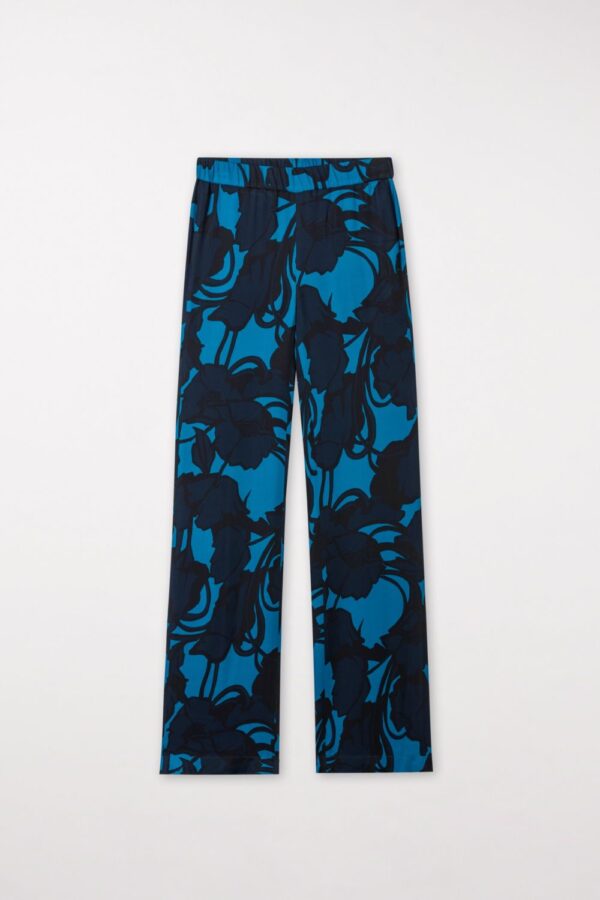 spodnie-luisa-cerano-szersze nogawki kwiatowy wzór lejące butik luisa